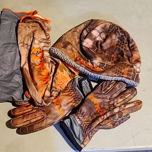 Nomad Fleece Beanie, Gloves (M), Gaiter